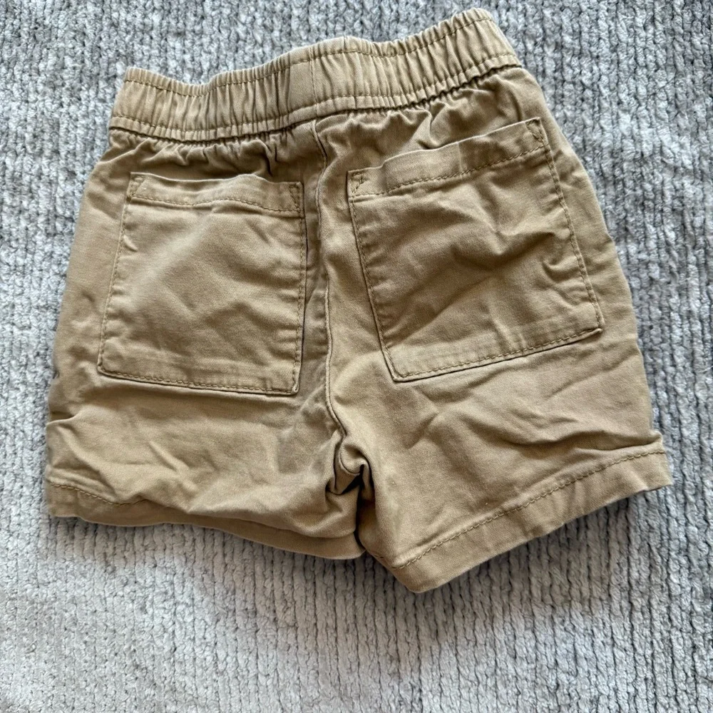 Baby Gap Khaki Drawstring Shorts 12-18 Months Cotton Blend Classic Prep Neutral‎